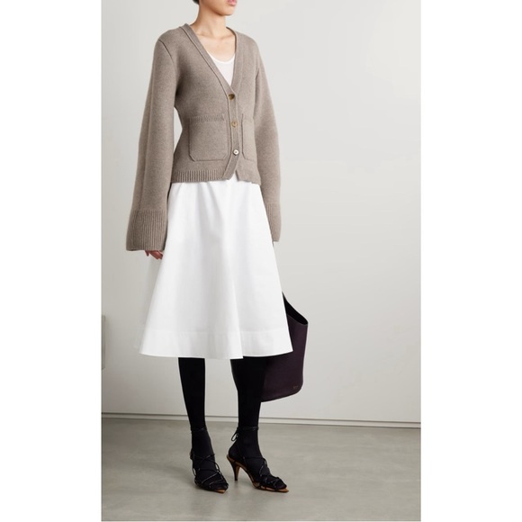 KHAITE NWT Scarlet Cashmere Cardigan Sweater Barley, size Medium - Picture 16 of 16